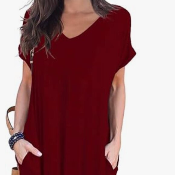 Grecerelle Short Sleeve Split Maxi Dress with pockets - Picture 2 of 4